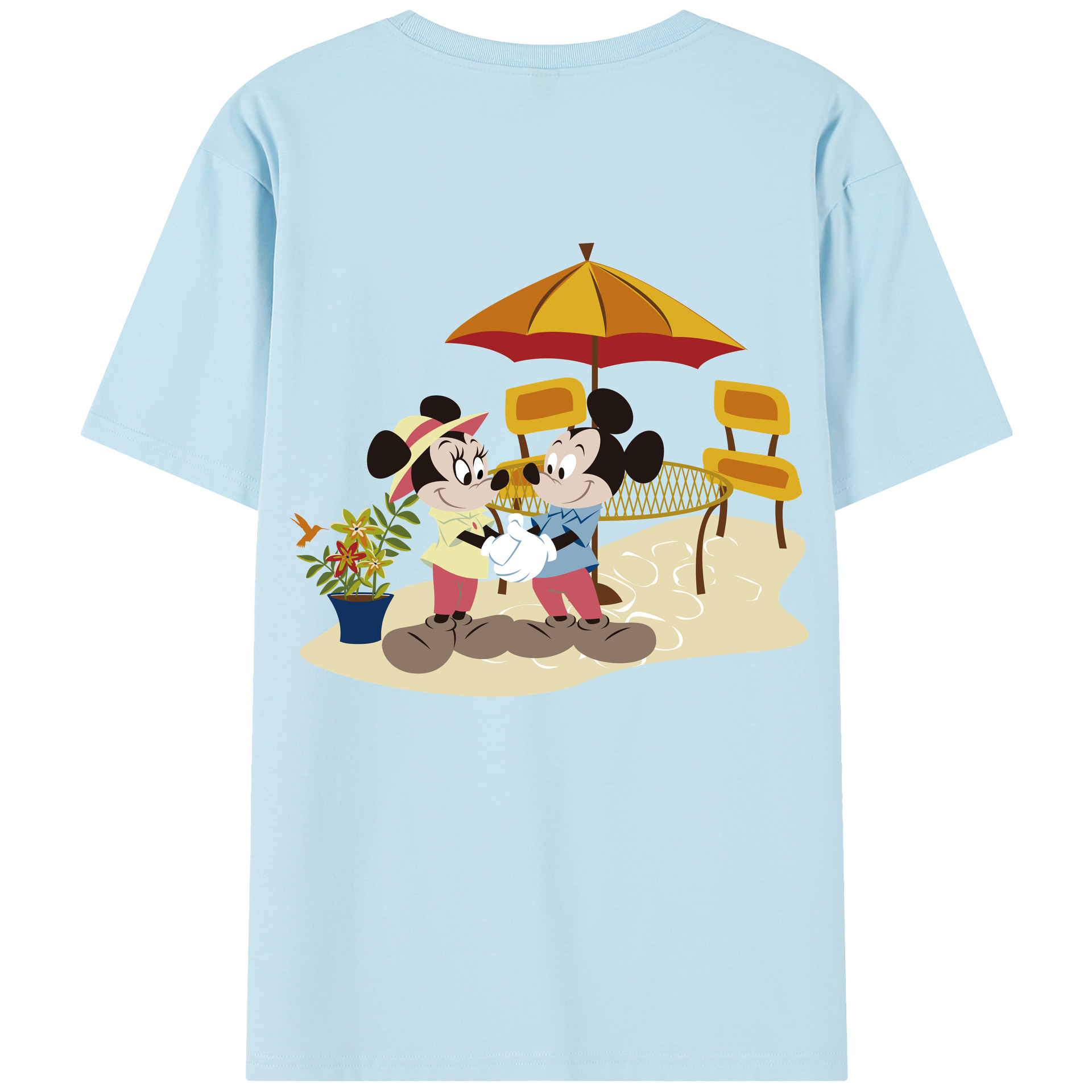 （画像用） ミッキーマウス Mickey Mouse 綿100％半袖Tシャツ（背面プリント）